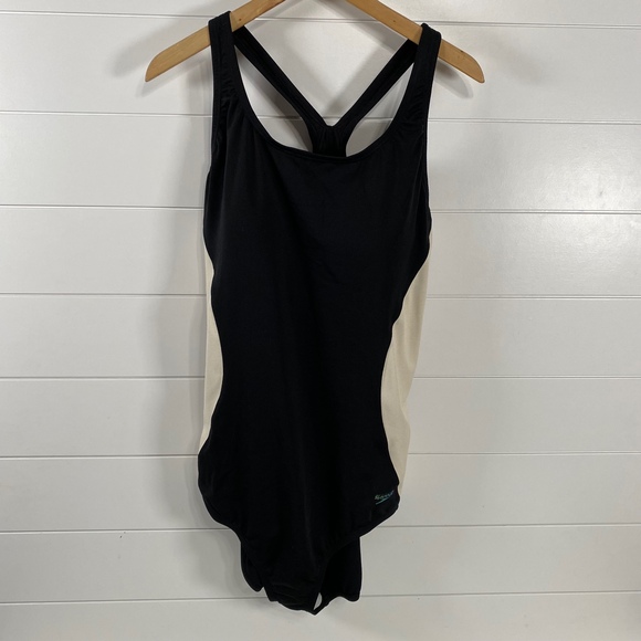 Speedo Womens Powerflex Ultraback One Piece Swimsuit sz 16 NWT Black Swimwear - Picture 1 of 15